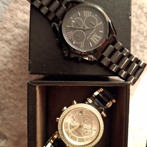 Michael Kors Black and Gold Women's Watches